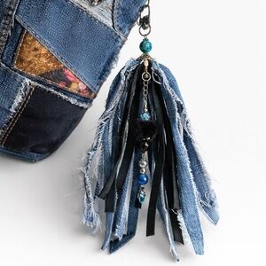 Shabby Chic Rustic Tassel, boho Purse, Journal Tassel car rear view mirror etc